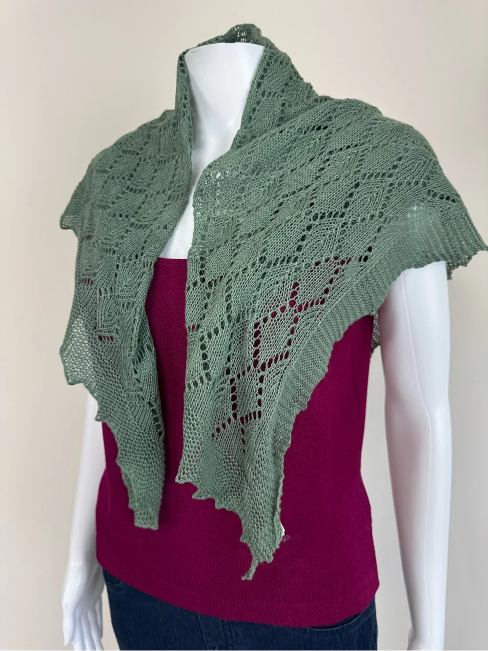 Vintage Laura Ashley Lace Knit Cotton Scarf Shawl Cottagecore